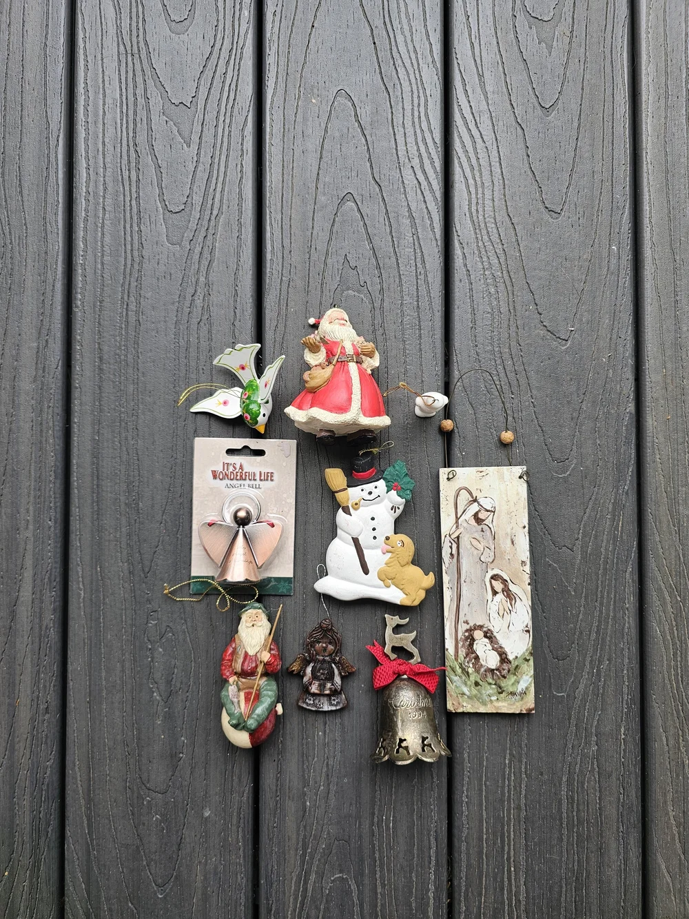 Vintage Christmas Ornament Lot / Bundle – Mixed Media & Themes (9 Pieces)